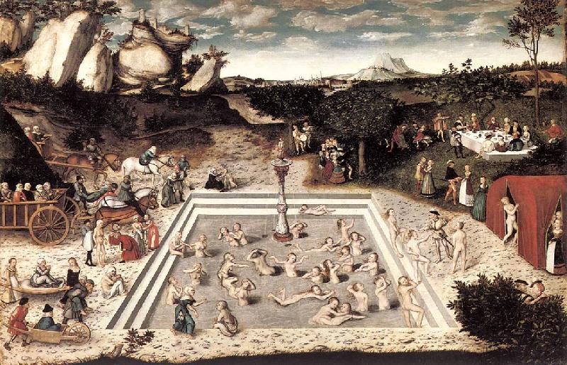 CRANACH, Lucas the Elder The Fountain of Youth dfg oil painting picture